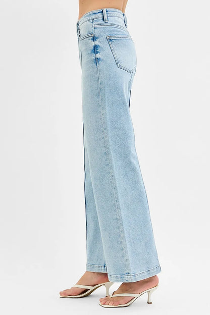 High Waist Wide Leg Pintuck Detailed Plus Size