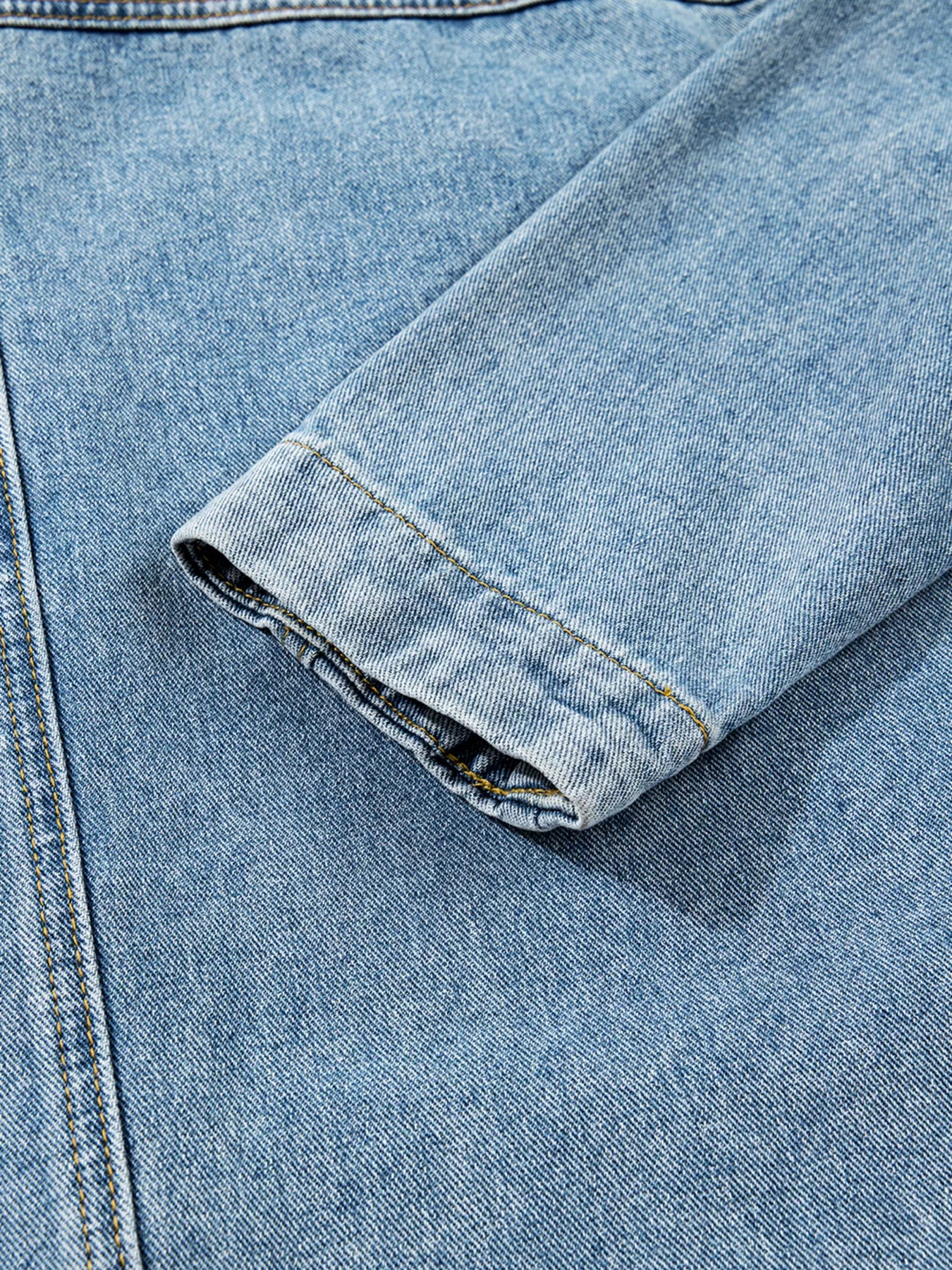 Patched Pockets Side Tie Denim Jacket