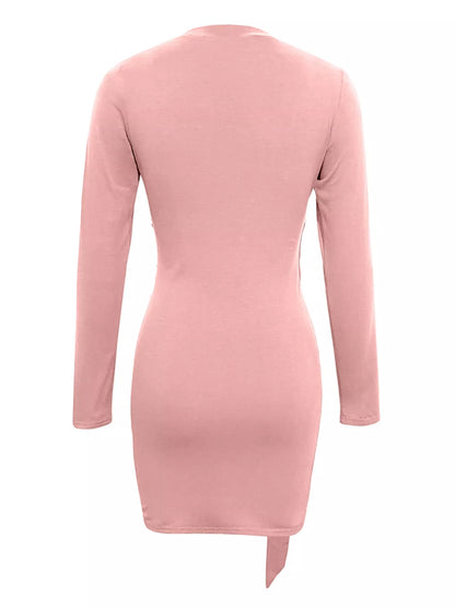 Round Neck Long Sleeve Bodycon Dress
