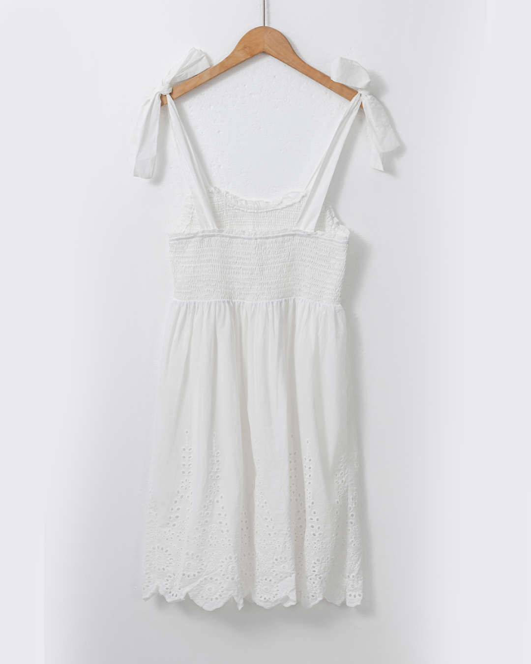 White Adjustable Tie Straps Mini Dress   