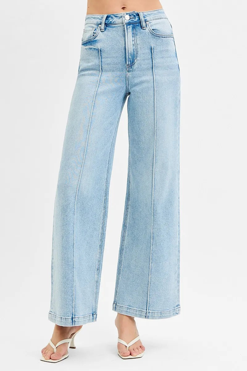 High Waist Wide Leg Pintuck Detailed Plus Size