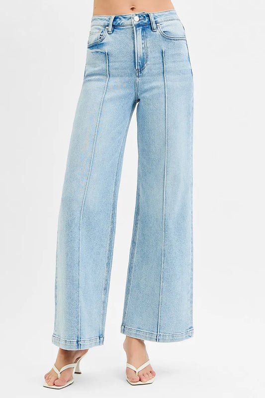 High Waist Wide Leg Pintuck Detailed Plus Size