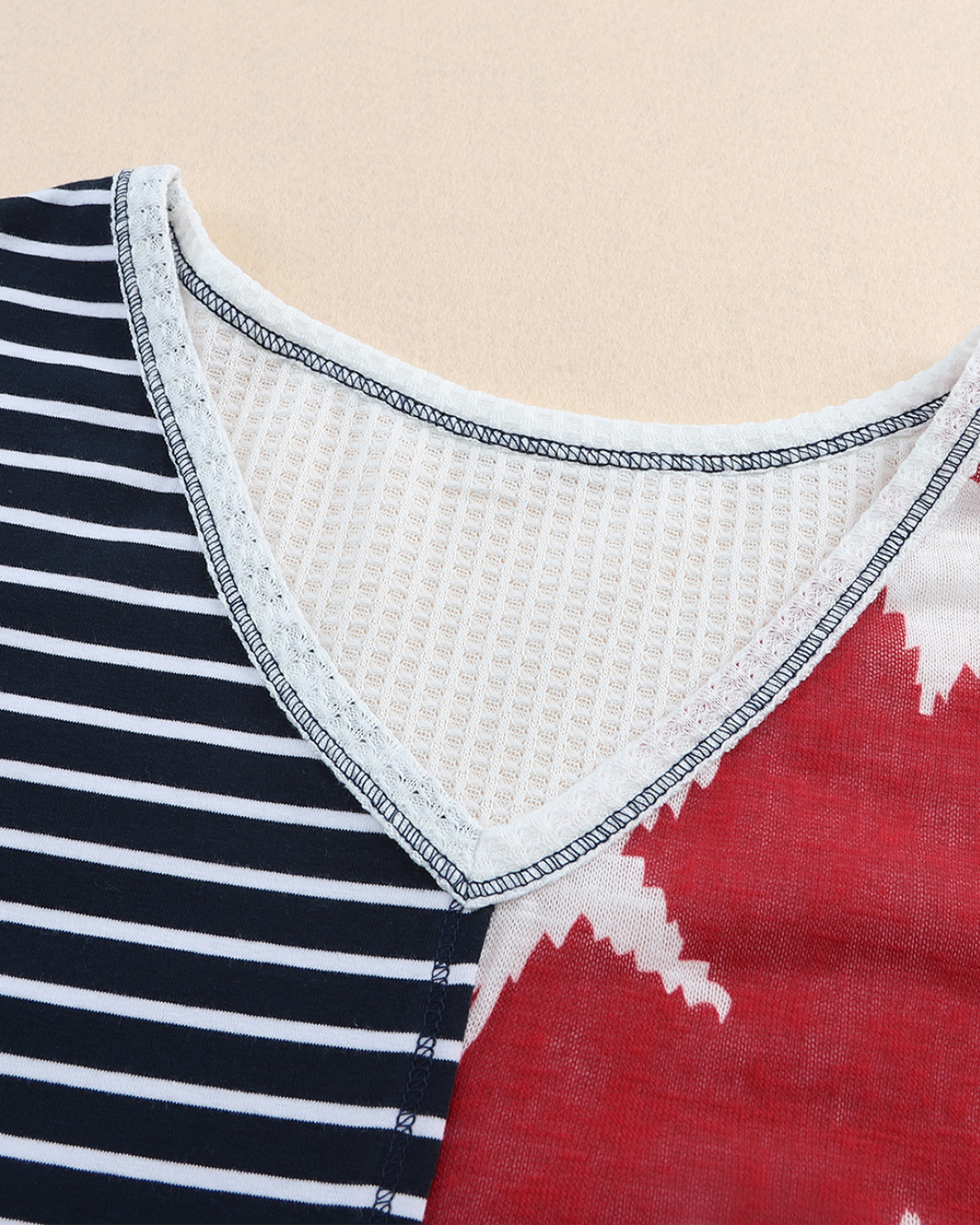 Stripes & Stars Print Knit Top   