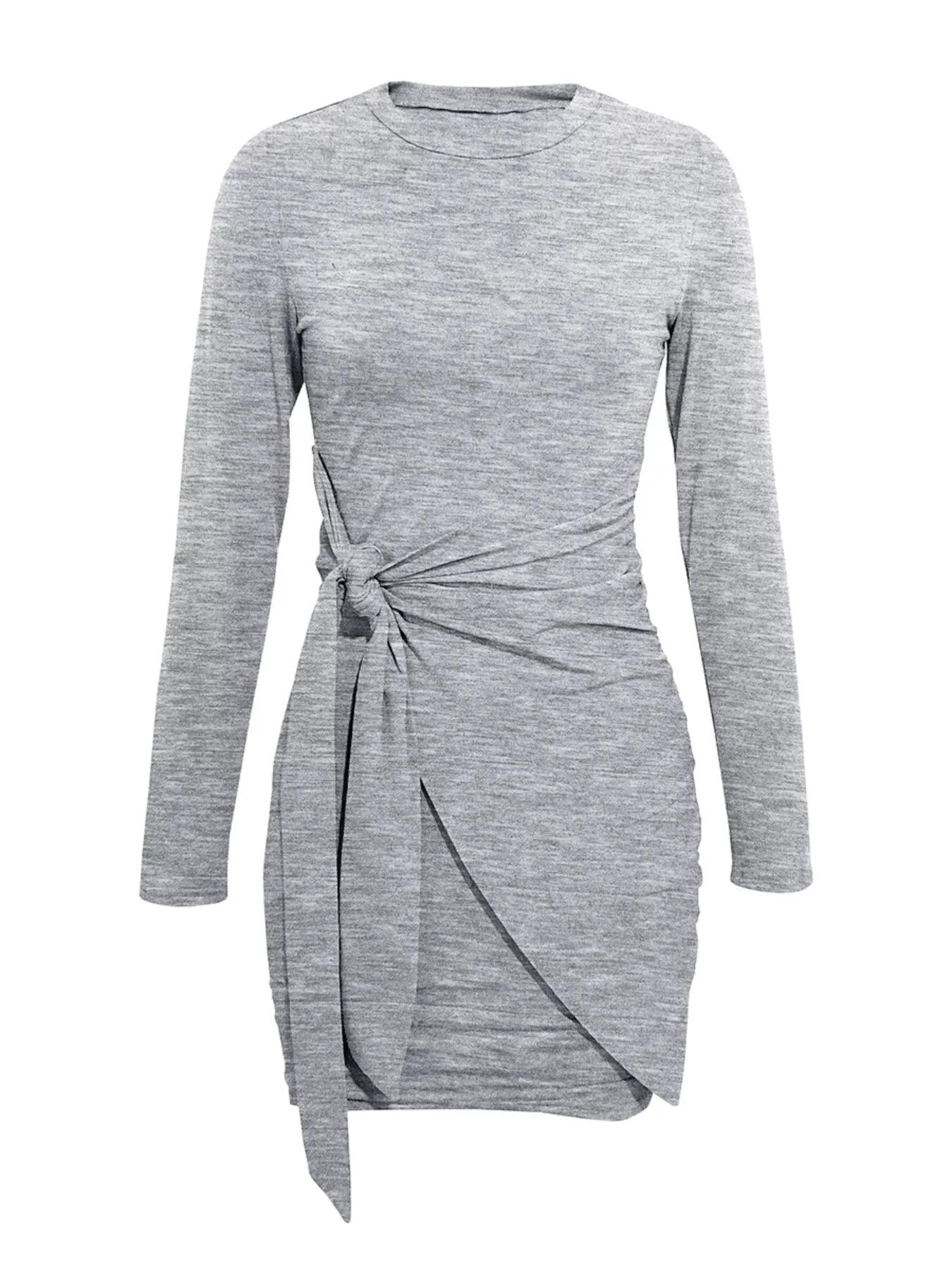 Round Neck Long Sleeve Bodycon Dress