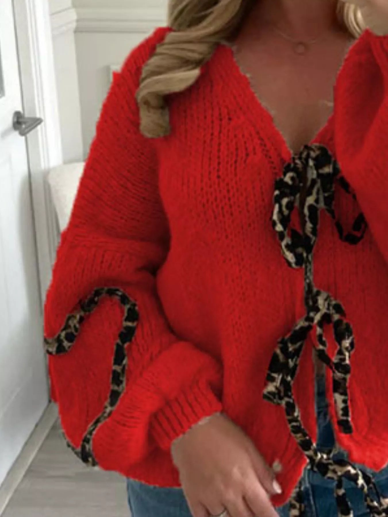 Tie Front Long Sleeve Sweater