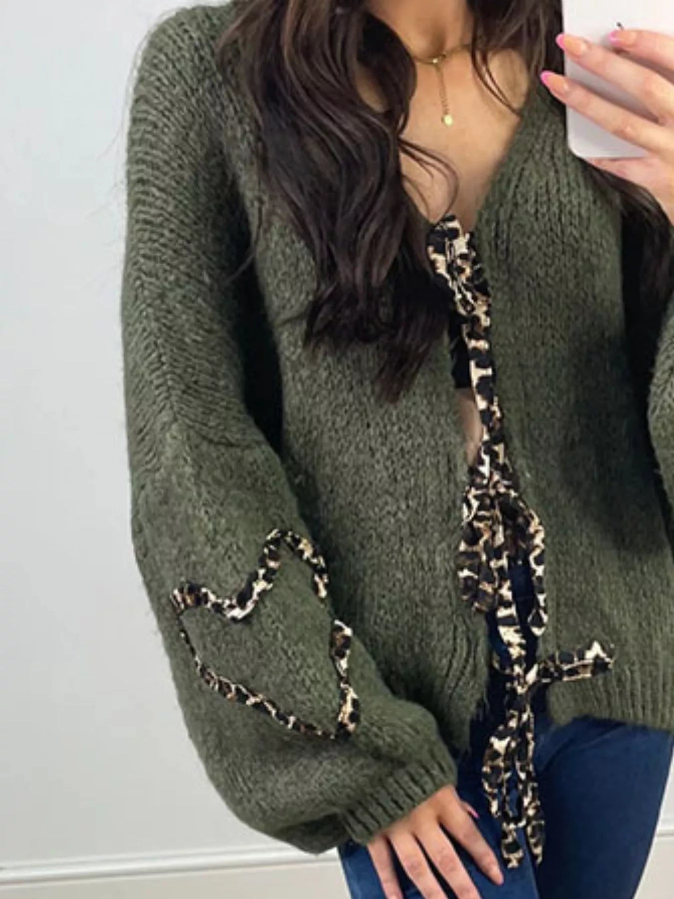 Tie Front Long Sleeve Sweater
