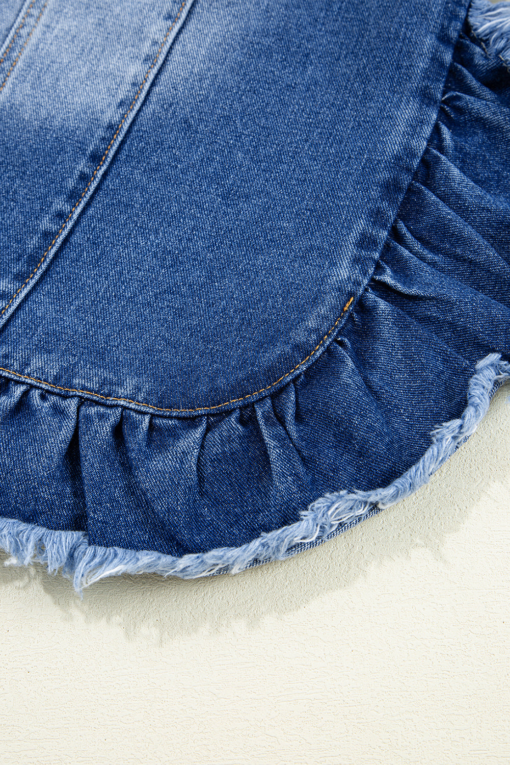 Raw Edge Ruffled Denim Jacket