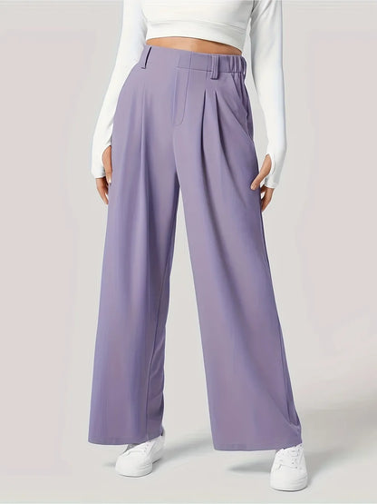 Wide Leg Pants with Pockets Lilac XS