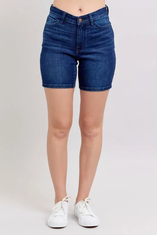Judy Blue High Waist V-Front Bermuda Plus Size