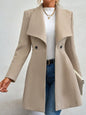 Collared Neck Double Breasted Coat Apricot S