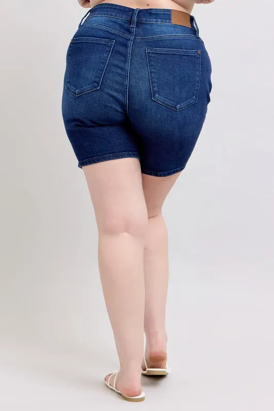 Judy Blue High Waist V-Front Bermuda Plus Size