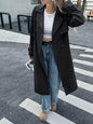Double-Breasted Belted Trench Coat Black S