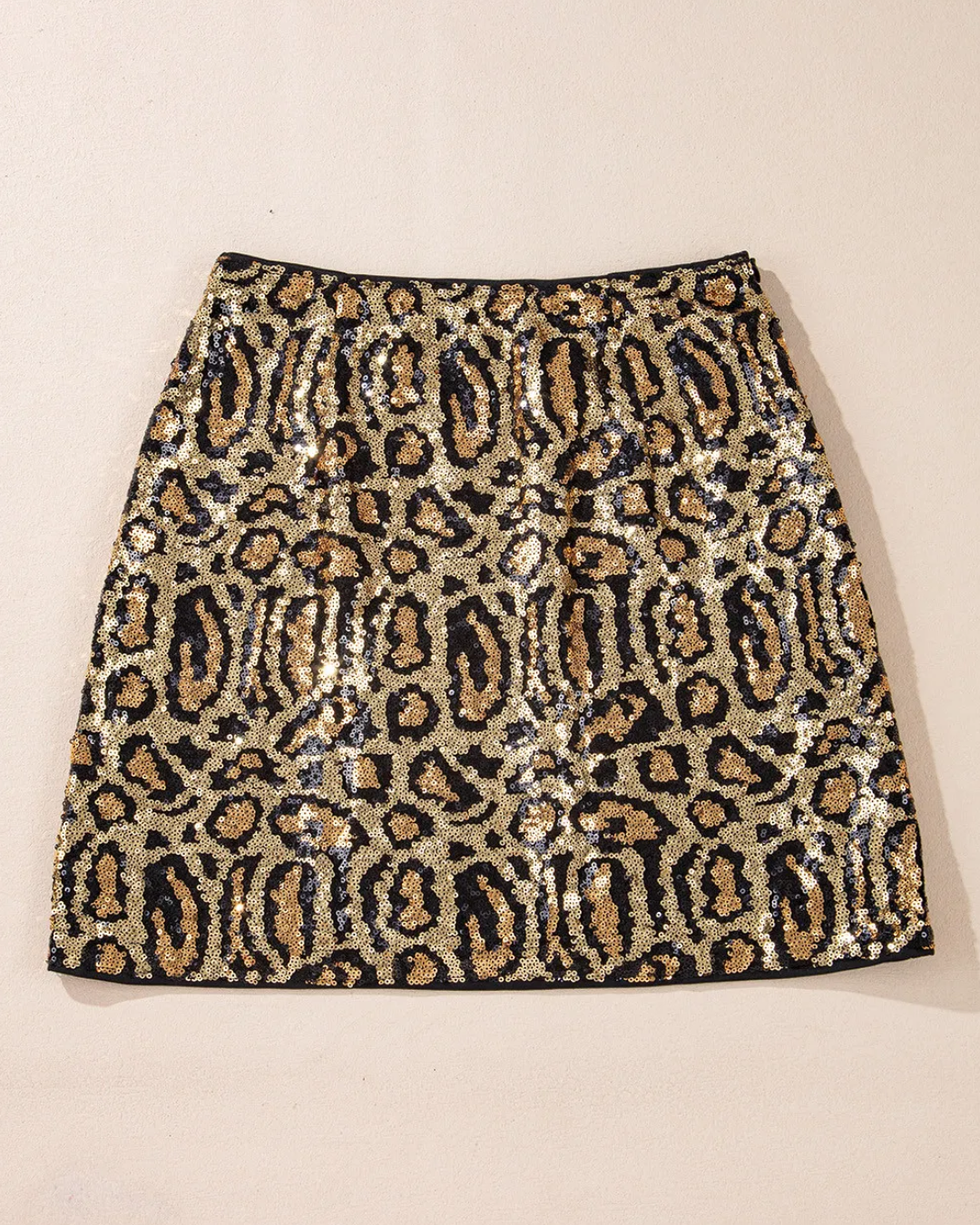 Sequin Leopard Mini Skirt   