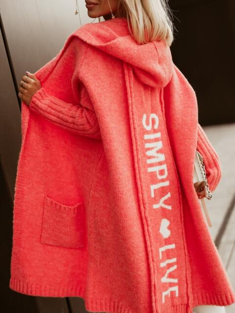 Full Size SIMPLY LIVE Hooded Cardigan   