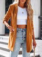 Button Up Long Sleeve Blazer with Pocket Terracotta S 